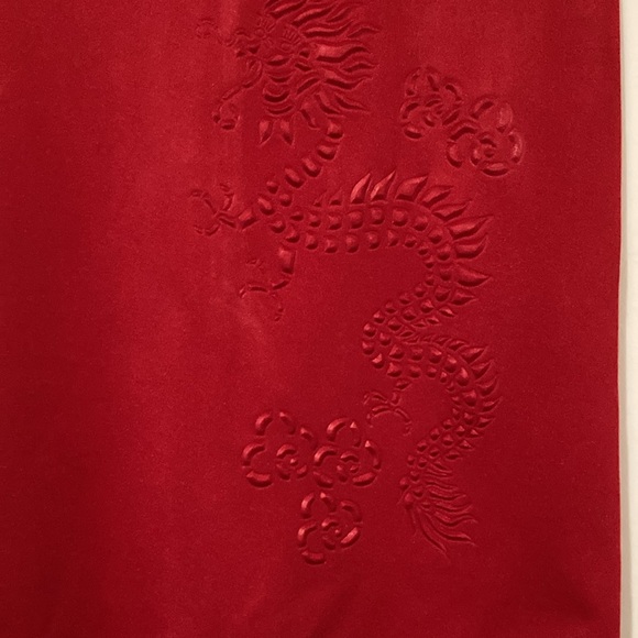 Vintage DRAGON  Embedded Red Skirt ~ Well Detailed Dragon Skirt pre~loved - Picture 4 of 11